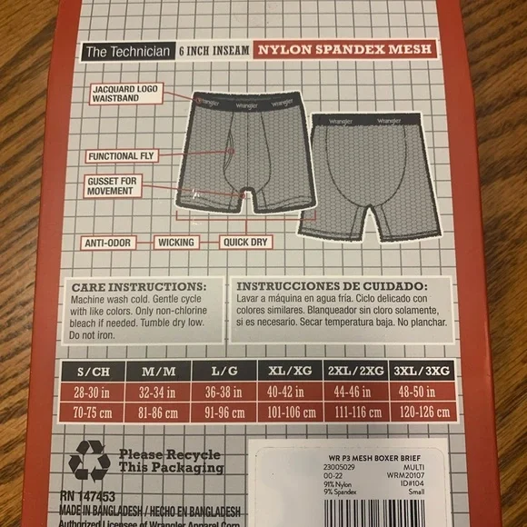 Wrangler 2packs of 3 total of 6 Mesh Boxer Briefs Premium Comfort size Small - Picture 7 of 7
